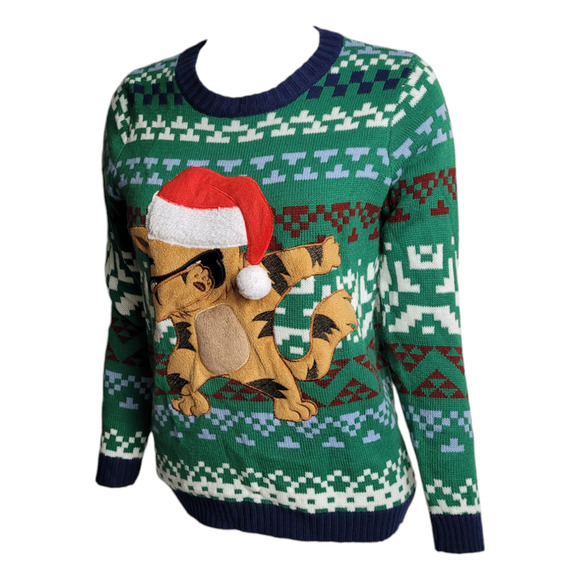 Holiday Time Women's Large Ugly Christmas Cat Sweater XMas Holiday Fair Isle - Picture 8 of 9